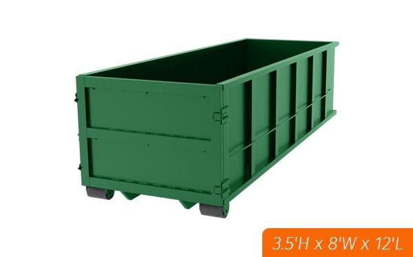 a 10 yard dumpster can be placed on any paved or level surface in your driveway, yard, or parking lot